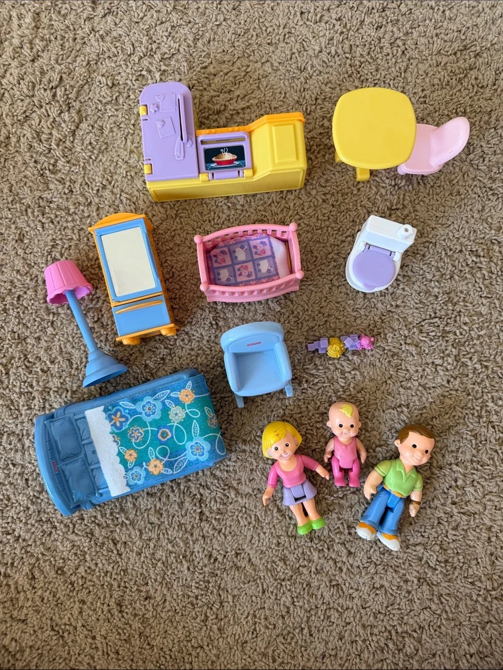 Kids Toy Playhouse Dollhouse - Pink, Yellow & Purple
